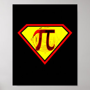 Pi Day Funny Superhero Costume Poster