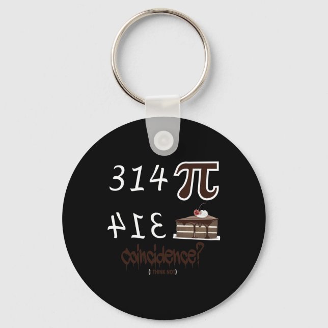 Pi Day Funny Unique Graphic Math Formula Equations Key Ring (Front)