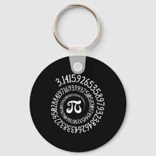 Pi Day Funny Vintage Graphic Spiral Formula Math L Key Ring
