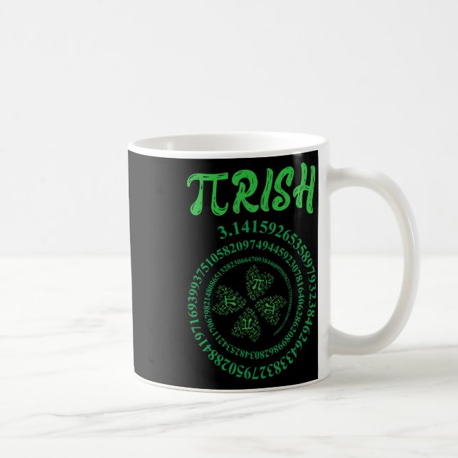 Pi Day Graphic Irish Funny St. Patrick's Day Math  Coffee Mug (Right)