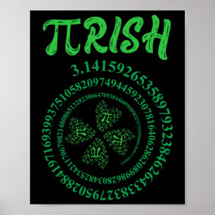Pi Day Graphic Irish Funny St. Patrick's Day Math Poster