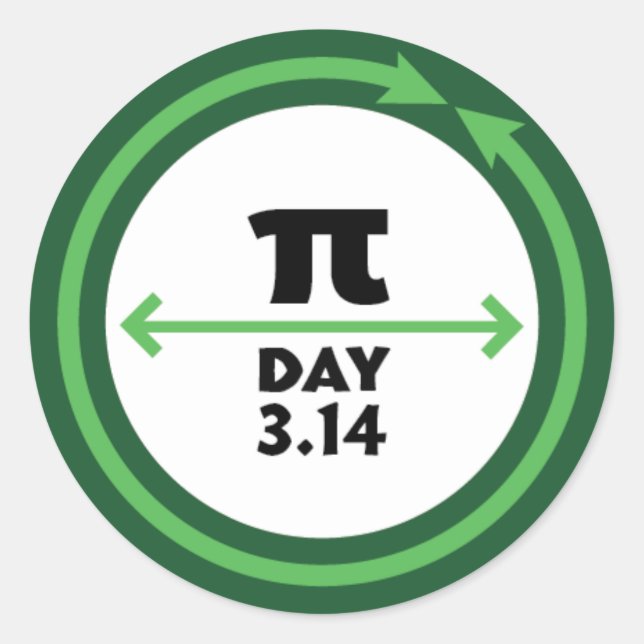 Pi Day Green Sticker (Front)