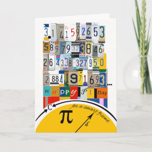 Pi Day Greetings for Friend, Crunching Numbers Card