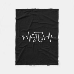 Pi Day Heartbeat Math Nerd Pi Symbol Fleece Blanket
