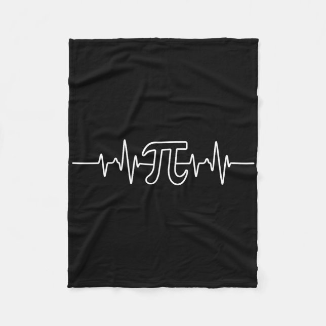 Pi Day Heartbeat Math Nerd Pi Symbol  Fleece Blanket (Front)