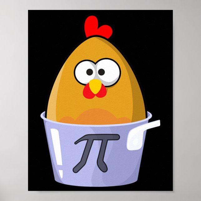Pi Day Humourous Chicken Pot Pie Math Lover Novelt Poster (Front)