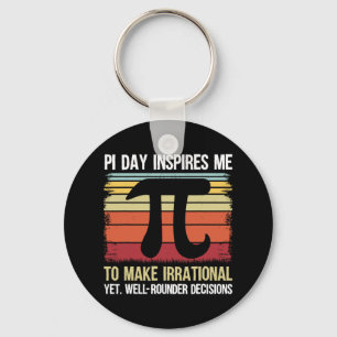 Pi Day Inspires Me To Make Irrational - Retro Math Key Ring