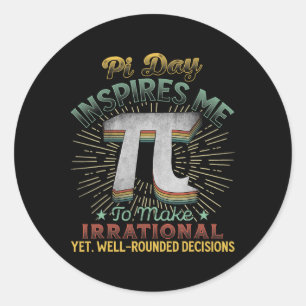 Pi Day Inspires Me To Make Irrational Vintage Sun Classic Round Sticker