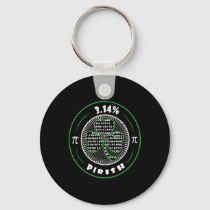 Pi Day Irish Shamrock Clover Pirish Math Lover Gee Key Ring