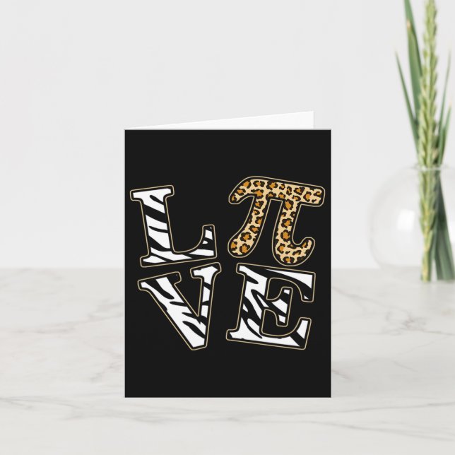 Pi Day Love Pi Zebra Leopard Print Pi 3.141 Teache Card (Front)