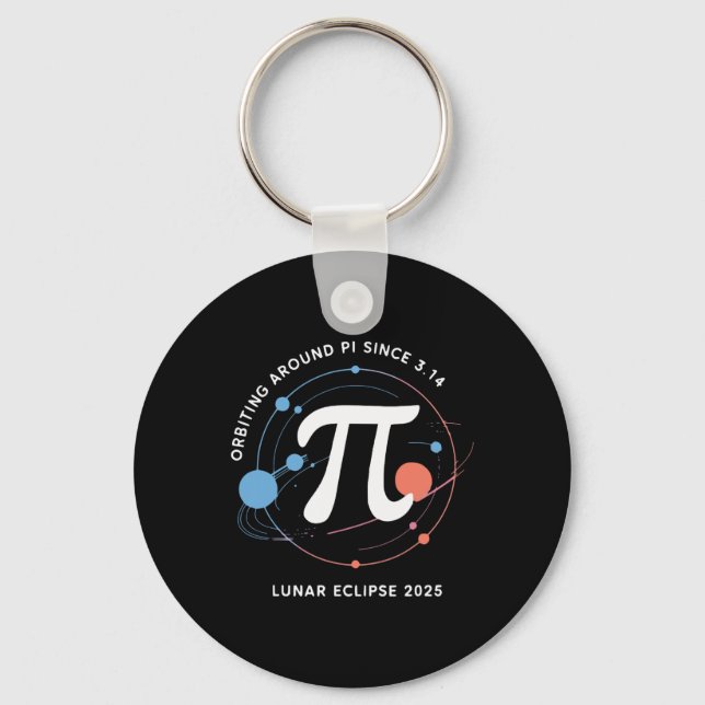 Pi Day Lunar Eclipse 2025 Cosmic Math  Key Ring (Front)