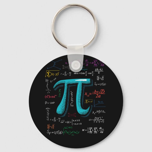 Pi Day Math Equation Mathematic Teacher Student Key Ring (Front)