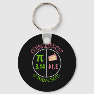 Pi Day Math Lover 3.14 Pie Coincidence I Think Not Key Ring