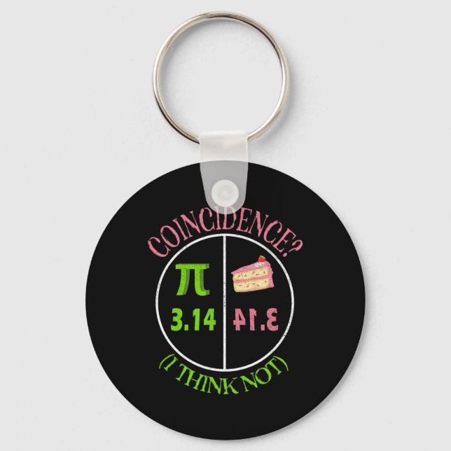 Pi Day Math Lover 3.14 Pie Coincidence I Think Not Key Ring (Front)