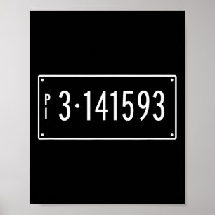 Pi Day Math Number Plate Geometry Trigonometry  Poster