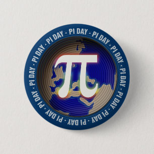Pi Day on Earth Math 6 Cm Round Badge