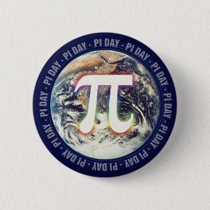 Pi Day on Earth Math 6 Cm Round Badge
