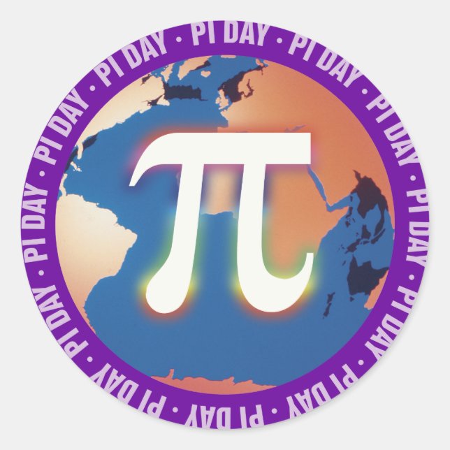Pi Day on Earth | math Classic Round Sticker (Front)