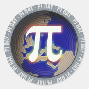 Pi Day on Earth   math Classic Round Sticker
