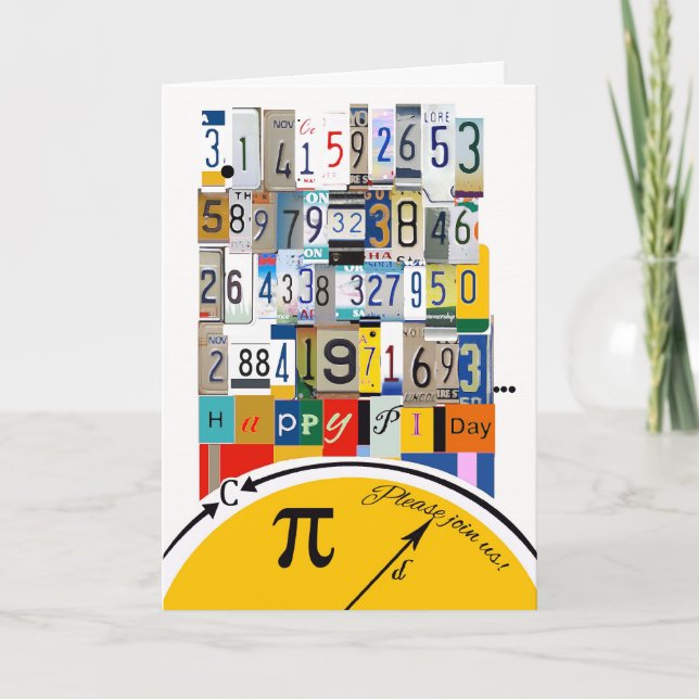 Pi Day Party Invitation Card (Front)