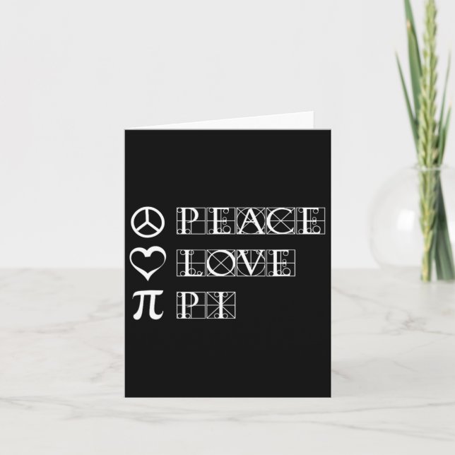 Pi Day Peace Love Math Geometry Trigonometry  Card (Front)
