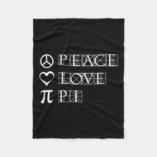 Pi Day Peace Love Math Geometry Trigonometry Fleece Blanket