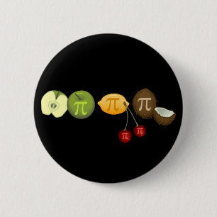 Pi Day Pi on Various Fruit 6 Cm Round Badge