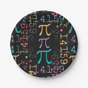 Pi Day Pi Symbols 3.14... Paper Plate