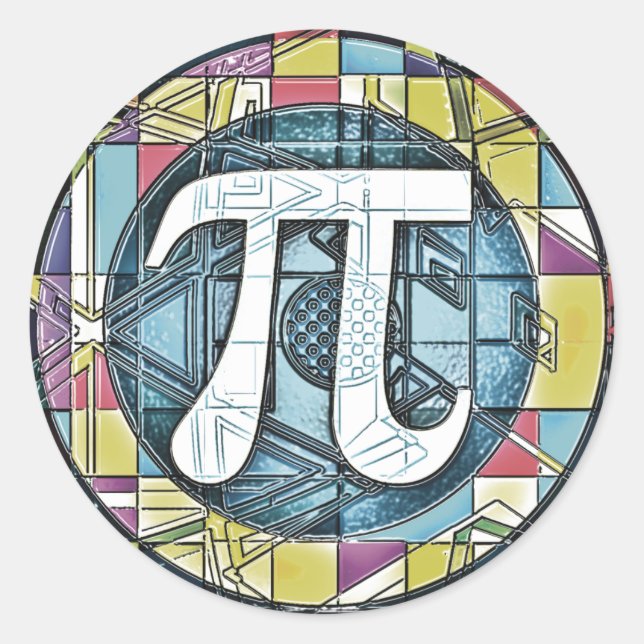 Pi Day Pi Symbols Classic Round Sticker (Front)
