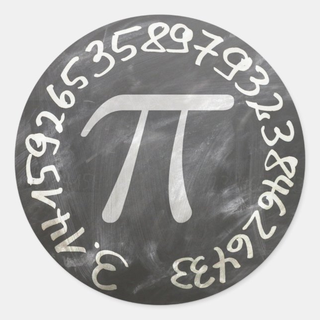 Pi Day PiDay Chalkboard Education Classic Round Sticker (Front)