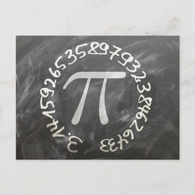 Pi Day PiDay Chalkboard Education Postcard (Front)