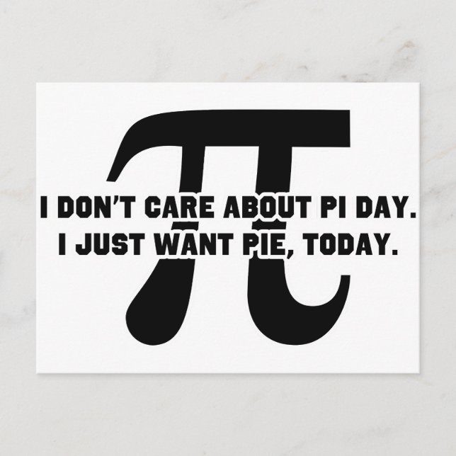 Pi Day Pie Day Postcard (Front)