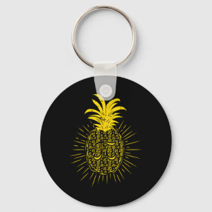 Pi Day Pineapple Key Ring