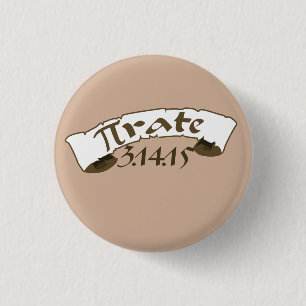 Pi day pirate 2015 3 cm round badge
