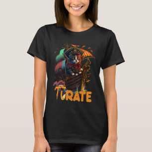 Pi Day Pirate Cat 3 14 Math Science Teacher Pi ra T-Shirt