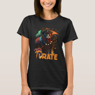 Pi Day Pirate Cat 3 14 Math Science Teacher Pi ra T-Shirt