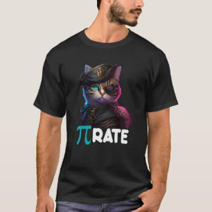 Pi Day Pirate Cat Math Science Teacher Pi Rate 3 1 T-Shirt
