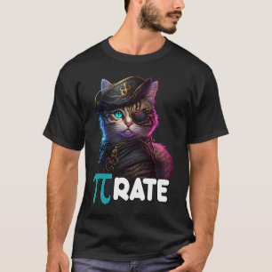 Pi Day Pirate Cat Math Science Teacher Pi Rate 3 T-Shirt