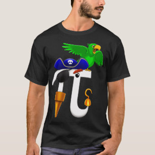 PI Day Pirate T Shirt Math Geek Parrot Gift Men Wo