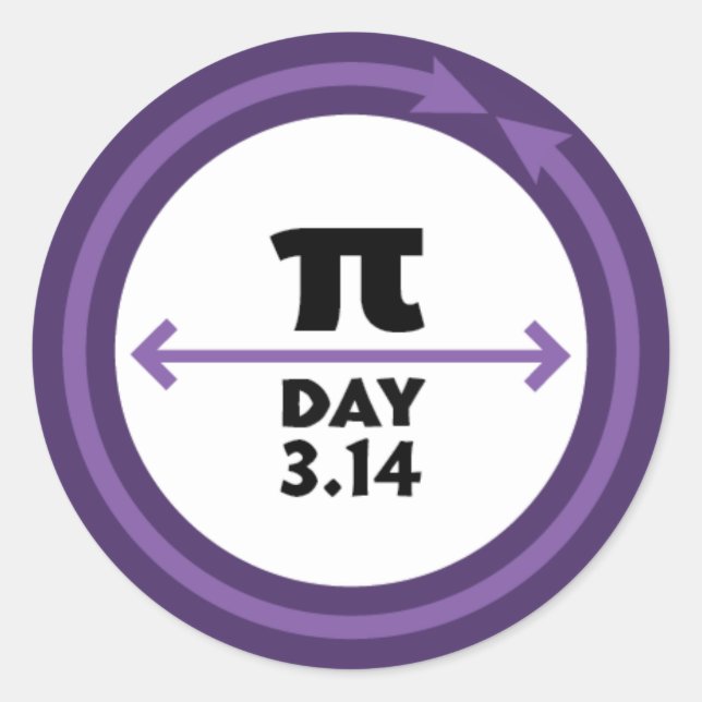 Pi Day Purple Sticker (Front)