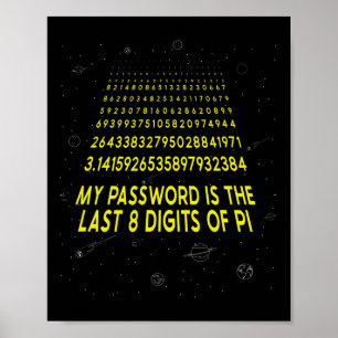 Pi Day Sarcastic My Pword Is The Last 8 Digits Of  Poster