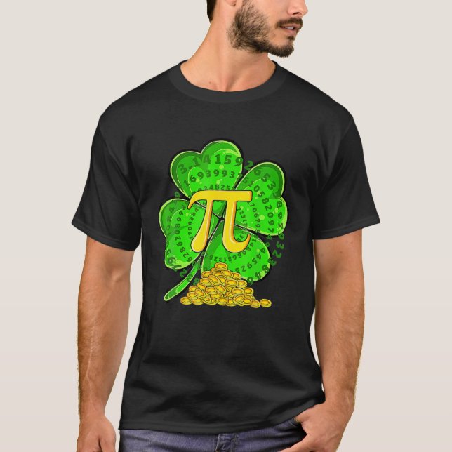 Pi Day Shamrocks St Patricks Day March 14Th 3 14 I T-Shirt (Front)