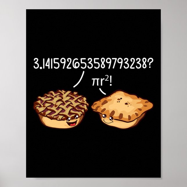 Pi Day Shirt Pi R Squared Formula Math Pie Kawaii  Poster (Front)