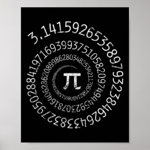 Pi Day Shirt Spiral Pi Math Design For Pi Day 3.14 Poster