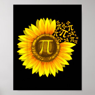 Pi Day Shirt Women Sunflower Math Teacher Gift  Poster