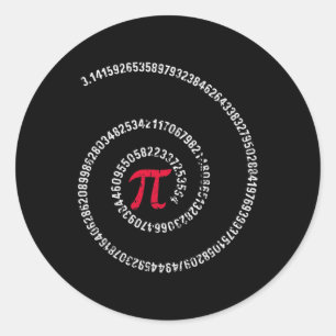 Pi Day Spiral 3.14 March 14th Math Teacher Vintage Classic Round Sticker