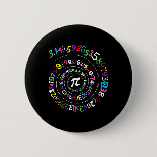 Pi Day Spiral Colour Numbers 3.14 Happy Pi Day 1 6 Cm Round Badge