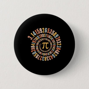 Pi Day Spiral Math Pi 6 Cm Round Badge