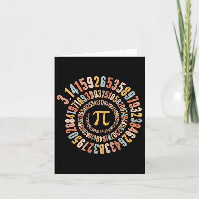 Pi Day Spiral Math Pi  Card (Front)