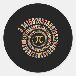 Pi Day Spiral Math Pi Classic Round Sticker